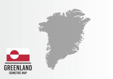 Grönland bayrağı ve harita vektörü