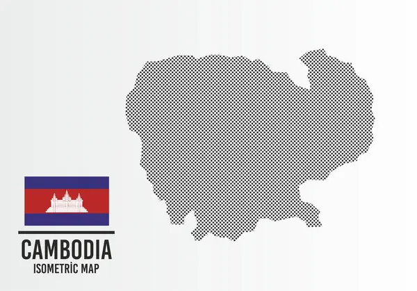 Kamboda bayrağı ve harita vektörü