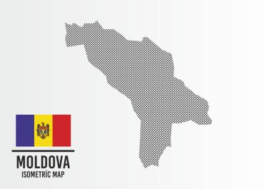 Moldova bayrağı ve harita vektörü