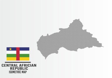 Merkezi Afro-kırmızı bayrak ve harita vektörü