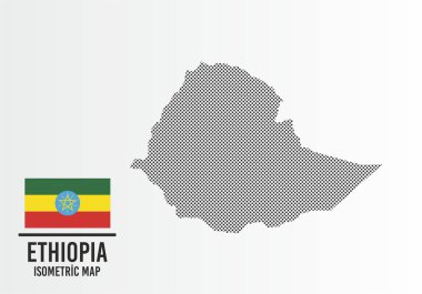 Etiyopya bayrağı ve harita vektörü