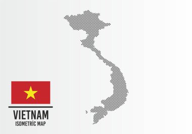 Vetnam bayrağı ve harita vektörü