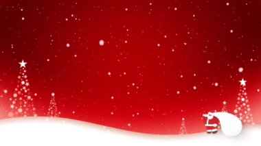 Noel Baba 'nın karda yürüdüğü video (döngü videosu)