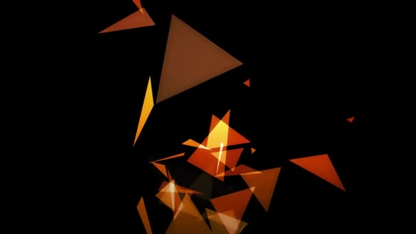 黒い背景に広がる三角形のビデオ — ストック動画