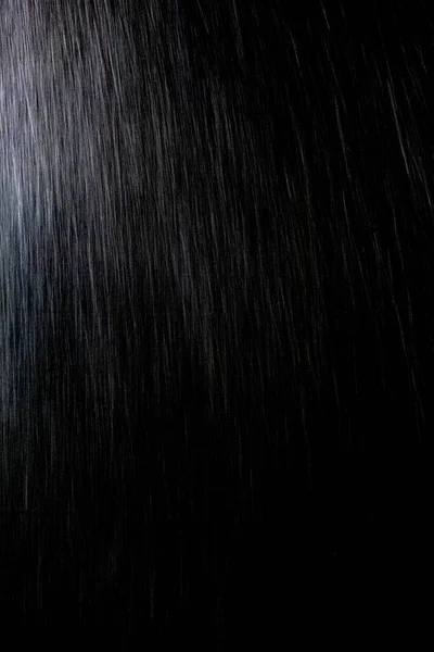Déšť Černém Pozadí — Stock fotografie