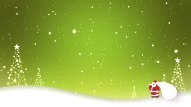 Noel Baba 'nın karda yürüdüğü video (döngü videosu)