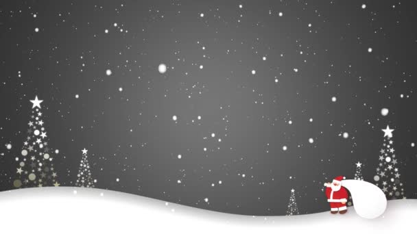 圣诞老人在雪地里散步的视频 循环视频 — 图库视频影像