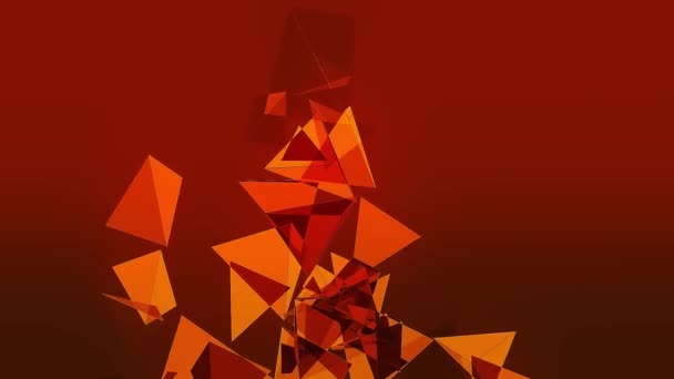 Kırmızı Arkaplanda Fışkıran Kare Piramidin Bir Videosu — Stok video