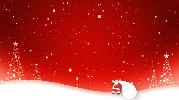 Noel Baba Karda Yürüyor — Stok fotoğraf