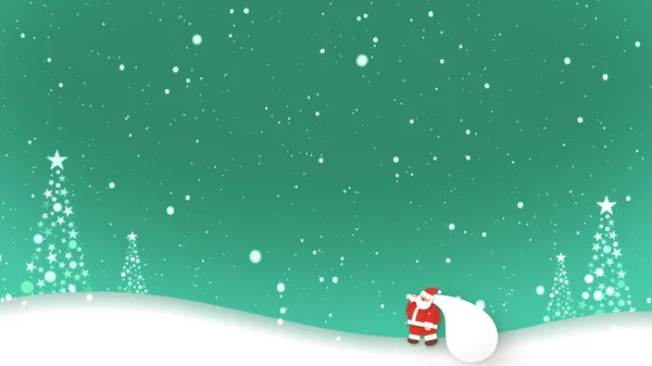 Weihnachtsmann Spaziert Schnee — Stockfoto