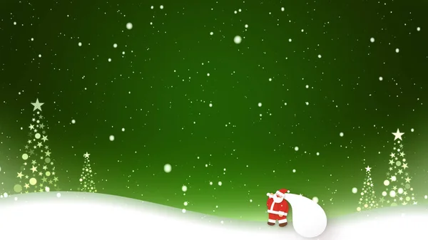 Santa Claus Camina Nieve —  Fotos de Stock