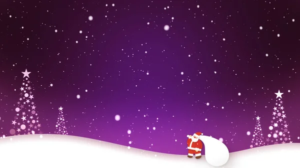 Kerstman Wandelt Sneeuw — Stockfoto