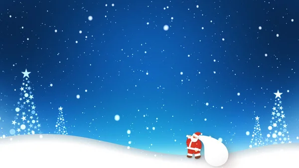 Weihnachtsmann Spaziert Schnee — Stockfoto