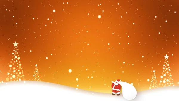 Santa Claus Spacery Śniegu — Zdjęcie stockowe