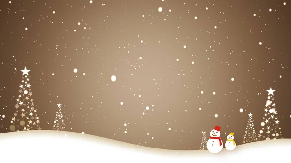 Сніговики Ходять Падаючому Снігу — стокове фото