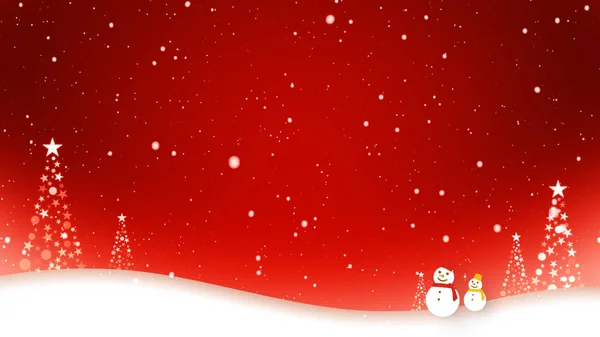 Snowmen Walk Falling Snow — Stock Photo, Image