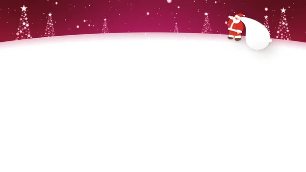 Weihnachtsmann Spaziert Schnee Mit Teloparkplatz — Stockfoto