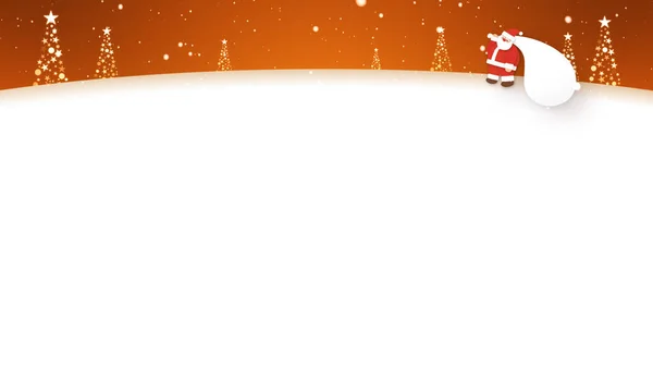 Santa Claus Camina Nieve Con Espacio Telop —  Fotos de Stock