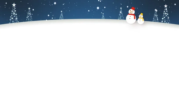 stock image Snowmen walk in the falling snow (telop space available)