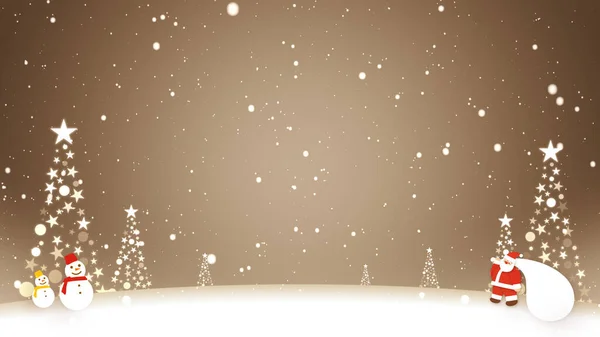 Санта Клаус Снеговики Стоят Снегу — стоковое фото