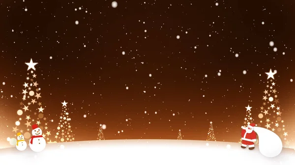 Санта Клаус Сніговик Стоять Снігу — стокове фото