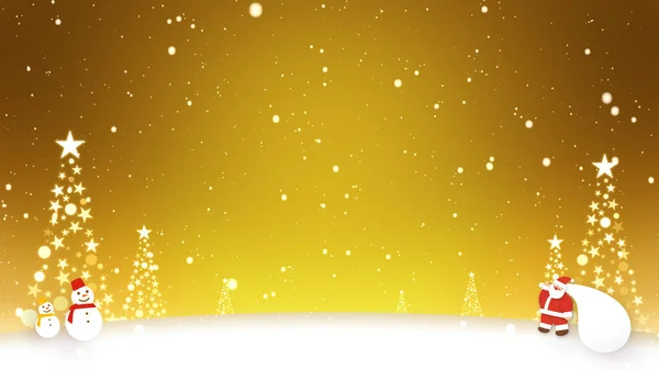 Weihnachtsmann Und Schneemänner Stehen Schnee — Stockfoto