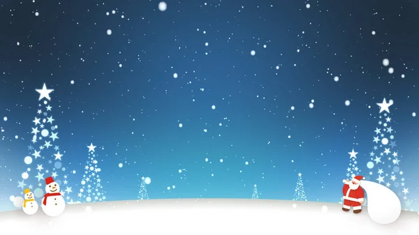 Święty Mikołaj Bałwany Stoją Śniegu — Zdjęcie stockowe