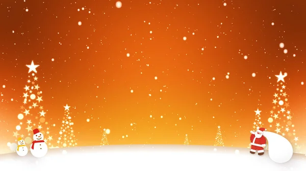 Weihnachtsmann Und Schneemänner Stehen Schnee — Stockfoto