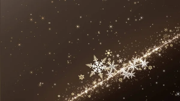 雪と輝きの結晶が色付きの背景に舞う — ストック写真