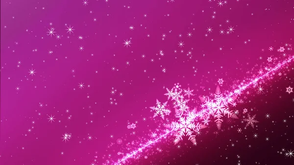 色彩斑斓的背景上飘扬的雪花和闪光的水晶 — 图库照片