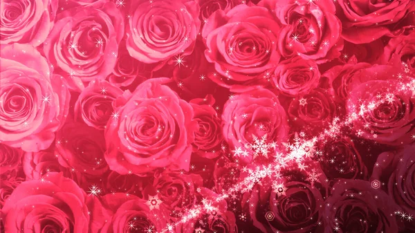 Cristal Neige Scintillement Sur Fond Rose — Photo
