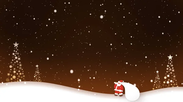 圣诞老人在雪地里散步 — 图库照片#