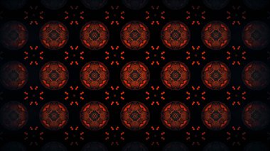 Desenlerin mandala ya da kaleydoskop gibi tekrarlandığı bir resim.