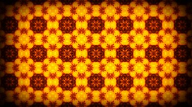 Desenlerin mandala ya da kaleydoskop gibi tekrarlandığı bir resim.