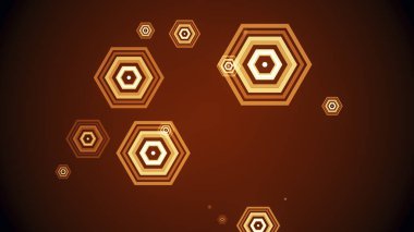 Altıgenler renkli bir arkaplanda belirir