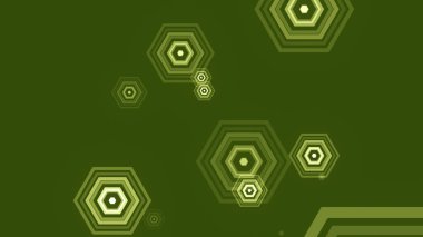 Altıgenler renkli bir arkaplanda belirir