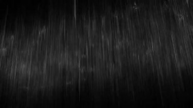 Siyah arkaplana düşen yağmurun görüntülerini döngü halinde göster