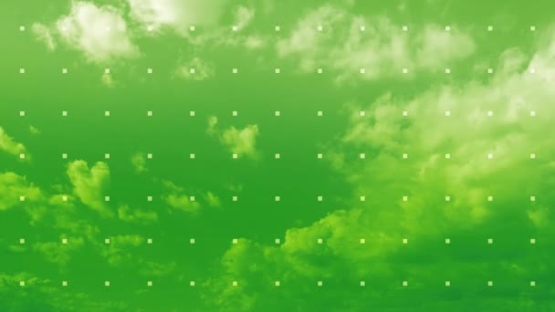 Γραφικά Σύννεφα Πράσινο Φόντο — Αρχείο Βίντεο