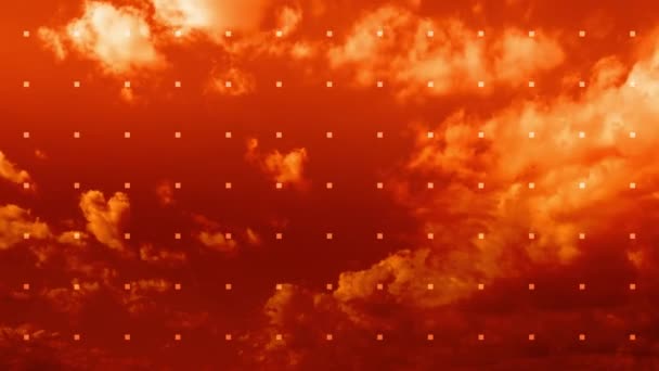 Grafik Mit Wolken Auf Rotem Hintergrund — Stockvideo