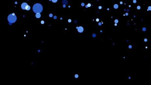 Vídeo Espumante Azul Partículas Redondas Derramando Para Baixo Tamanho — Vídeo de Stock