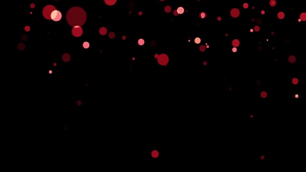 Vídeo Partículas Vermelhas Brilhantes Redondas Derramando Para Baixo Tamanho — Vídeo de Stock
