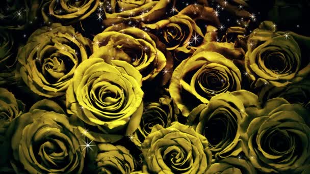 Csillámlik Sárga Rózsa — Stock videók