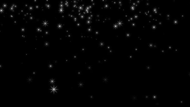 Vídeo Estrelas Brancas Cintilantes Derramando Para Baixo — Vídeo de Stock
