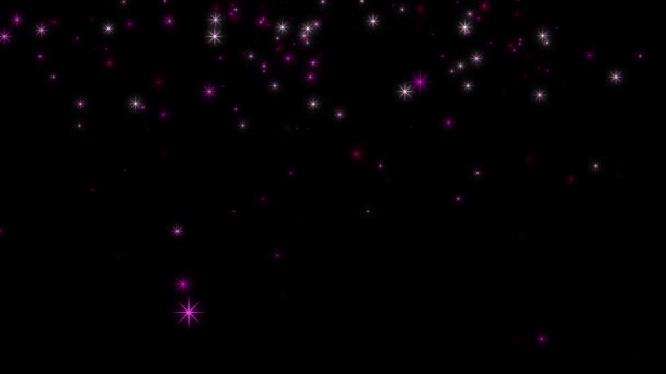 Vídeo Estrelas Brancas Cintilantes Derramando Para Baixo — Vídeo de Stock