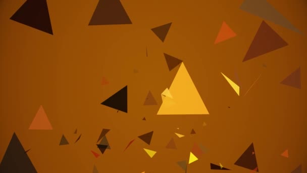 Τρίγωνα Ξεπηδούν Ένα Πολύχρωμο Φόντο — Αρχείο Βίντεο