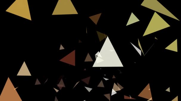 三角形は黒の背景に立ち上がります — ストック動画