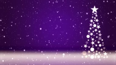 Yılbaşı ağacına düşen kar görüntüsü ve renkli arka plan, bir sürü kar.