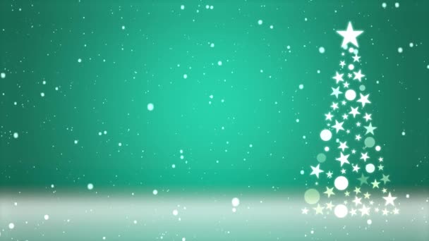 Zapis Spadającego Śniegu Choince Kolorowe Tło Mniej Śniegu — Wideo stockowe