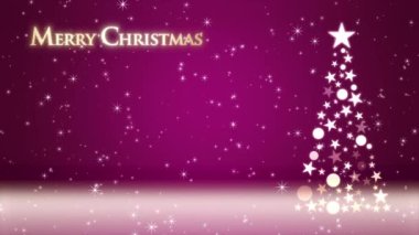 Noel ağacı ve renkli arka plan ışıl ışıl parıldıyor ve Noel harfleri