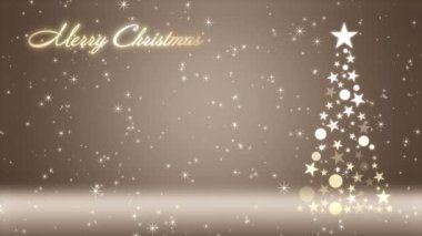 Noel ağacı ve renkli arka plan ışıl ışıl parıldıyor ve Noel harfleri